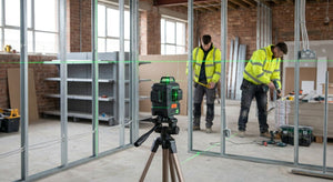 Laser level for shopfitting and retail fit-outs