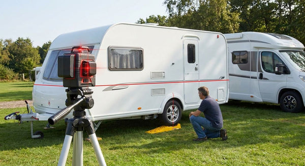 Laser level for caravan and motorhome levelling