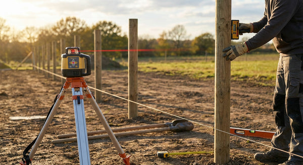Laser level for fencing and post lines
