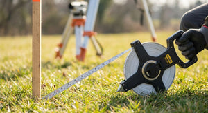 Surveyors tape measure for land and plot surveys