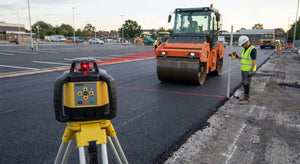 Rotary laser level for car park and resurfacing work