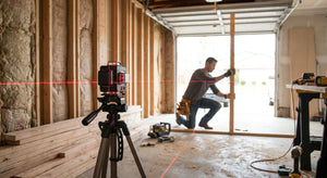Laser level for garage conversion projects