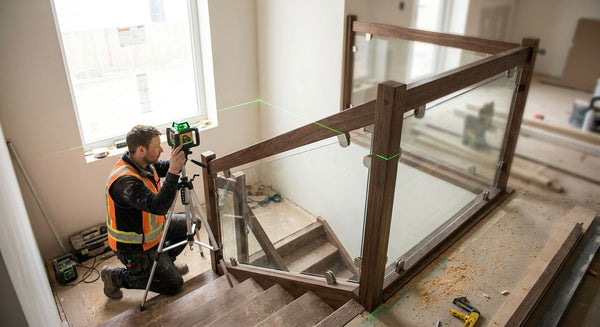 Laser level for handrail and balustrade installation