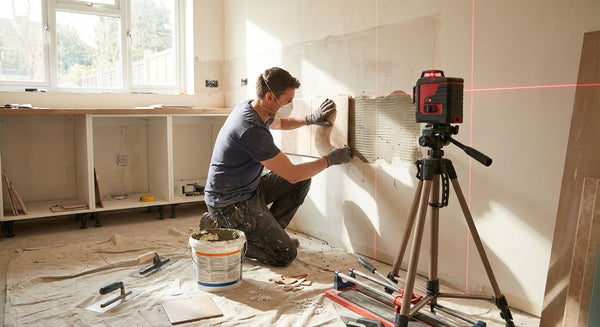 How to use a laser level for tiling walls