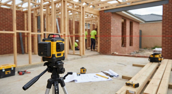 Self levelling laser for extension building