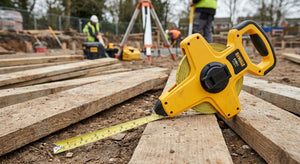 Fibreglass surveyors tape measure for site use