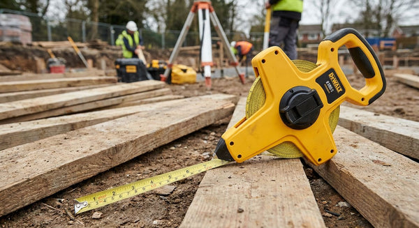 Fibreglass surveyors tape measure for site use