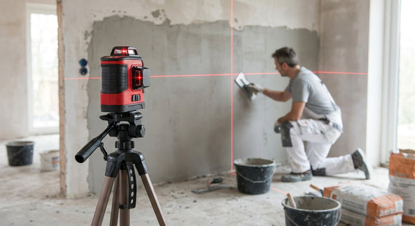 Cross line laser level for plastering