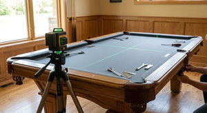 Laser level for pool table installation