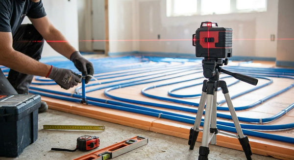 Laser level for underfloor heating installation