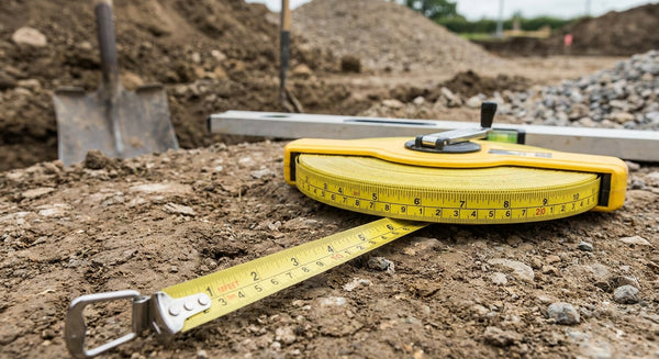 Surveyors tape measure for groundworks