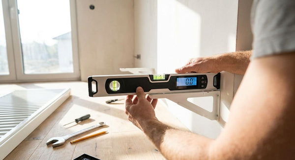 Digital spirit level for radiator installation