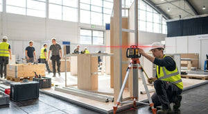 Laser level for exhibition stand building