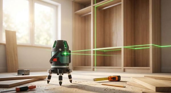Cross line laser level for wardrobe and fitted furniture