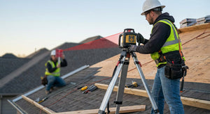 Rotary laser level for roofing work