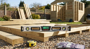 Digital spirit level for shed base construction