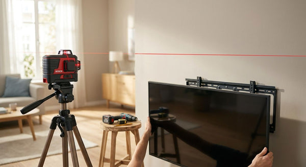 Laser level for TV wall mounting