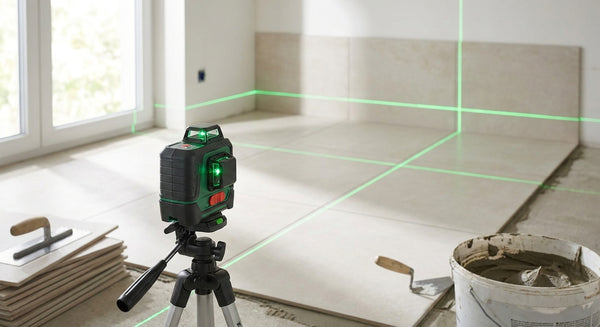 Laser level for tiling floors and walls
