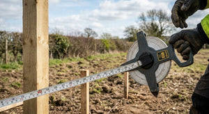 Surveyors tape measure for boundary and fence marking