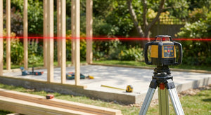 Laser level for garden room installation
