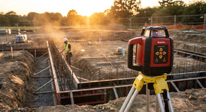 Rotary laser level for foundations