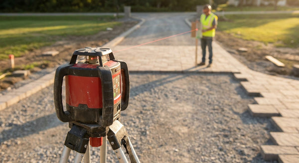 Laser level for driveways and patios