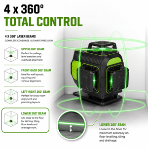 Grettz G4D 4D Multi-Line Green Beam Laser Level