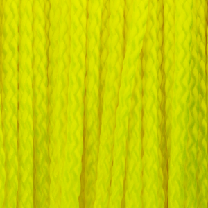 Close-up of Grettz 8-braid yellow stringline texture showing the heavy-duty woven construction and tight braid pattern
