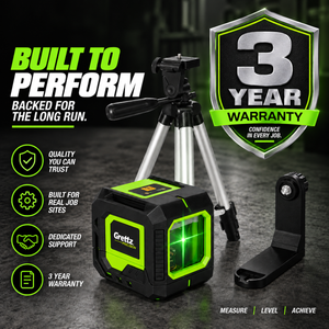 Grettz G2D Mini Cross Line Green Beam Laser Level — Inc. Tripod