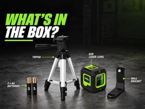 Grettz G2D Mini Cross Line Green Beam Laser Level — Inc. Tripod