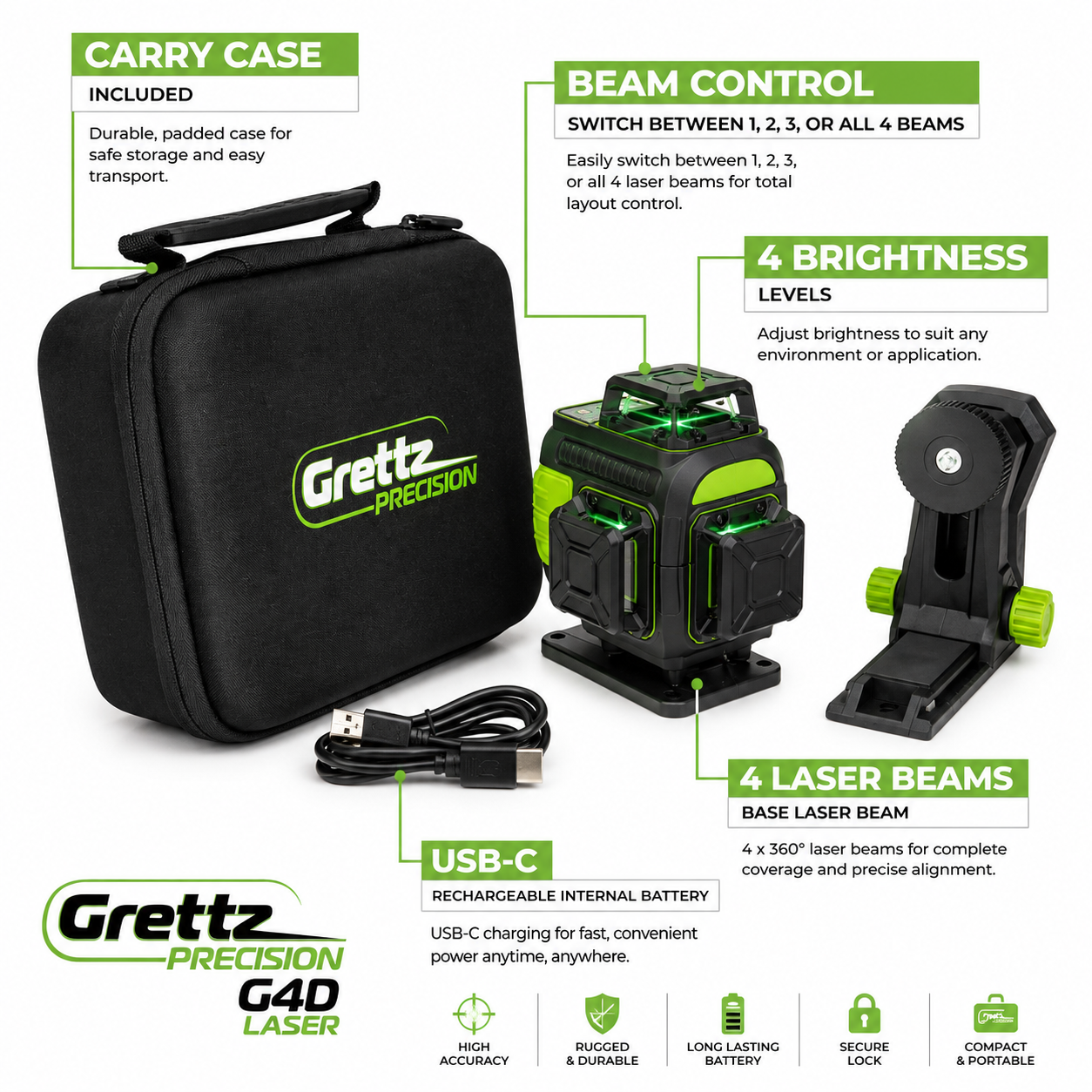 G4D 4D Green Beam Laser | Grettz-Precision