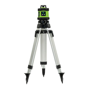 Grettz G60 rotary laser level mounted on aluminium tripod ready for use on site