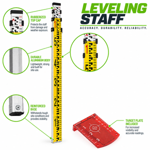 Grettz G60 Red Beam Rotary Laser Level Kit — Tripod, Staff & LR1 Receiver