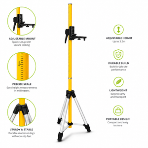 Grettz G4D Green Beam Multi-Line Laser Kit — Tripod & Pole Included