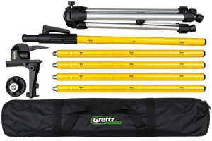 Grettz G-GTP tripod and pole set — full kit contents laid out