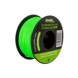 Grettz 100m 8-braid green builders stringline spool with high-visibility green colour for layout, bricklaying and groundworks
