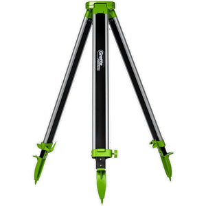 Grettz aluminium surveyor tripod with high-vis green feet, included with the G70 rotary laser kit