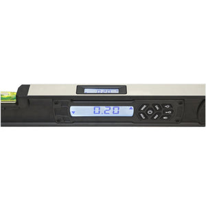 Grettz GL120 LCD readout showing 0.20 degree angle measurement with MODE, CAL, HOLD, REF and backlight control buttons