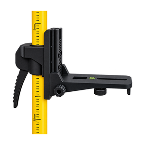 Grettz G-GTP laser mounting bracket on the pole — side view with clamp handle