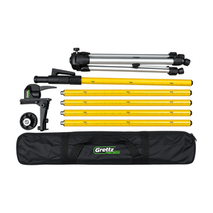 Grettz G-GTP tripod and pole set — full kit contents: tripod, pole sections, bracket and carry bag